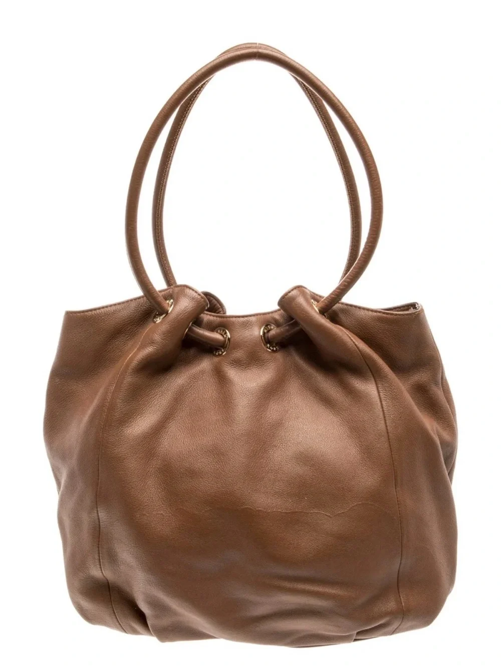 Michael Kors Cognac Leather Tassel Drawstring Tote or Shoulder bag